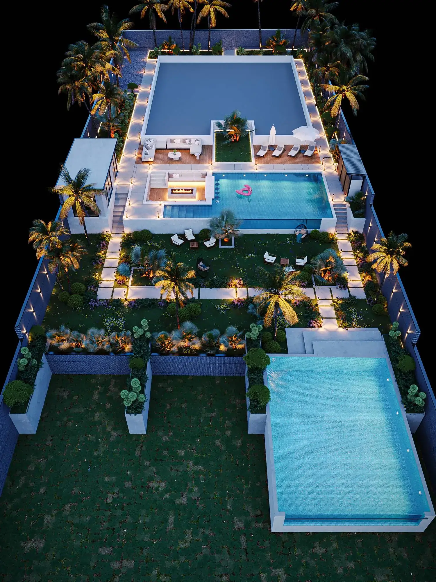 Villa Landscape, vertical garden path