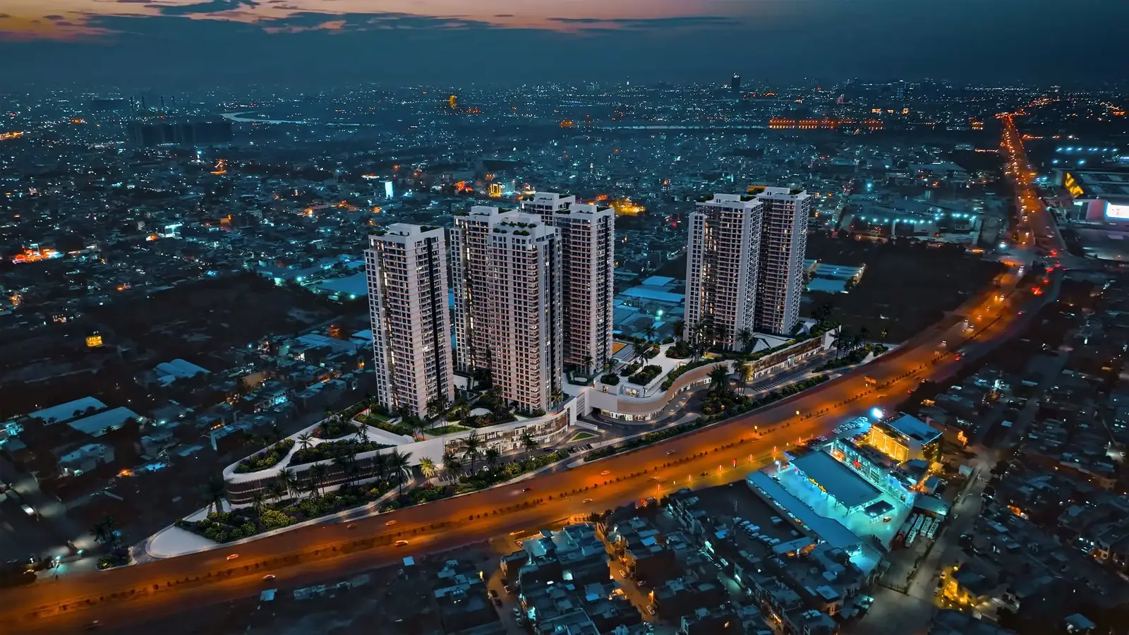 Yasamin Tower, wide street view alternate