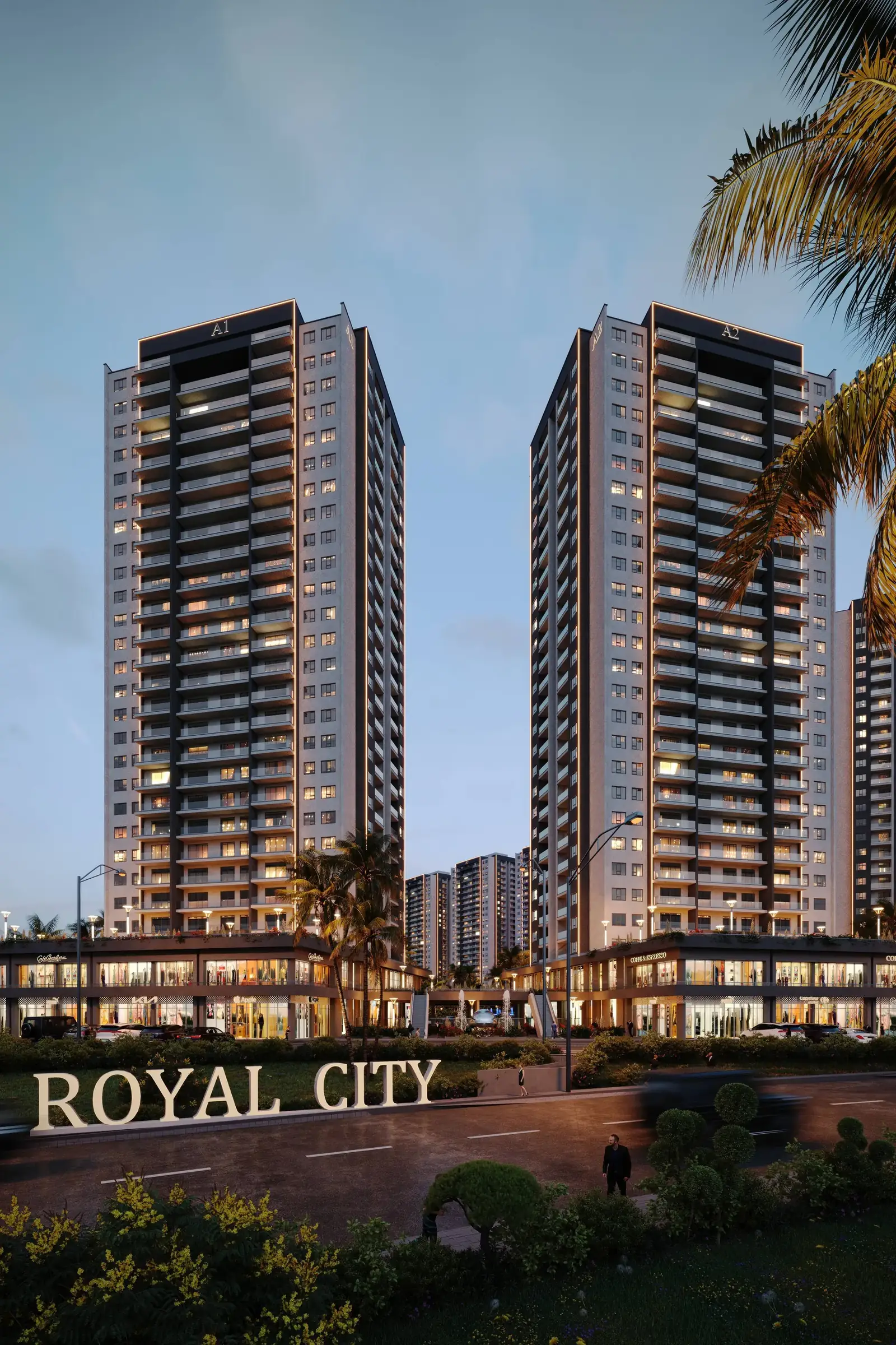 Royal City Tower, vertical close-up 2