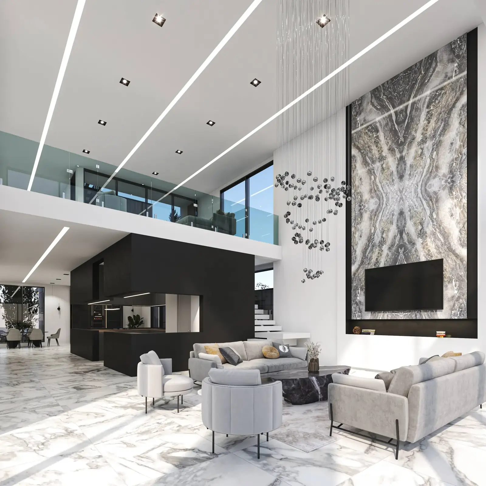 Narenj Villa double-height living space